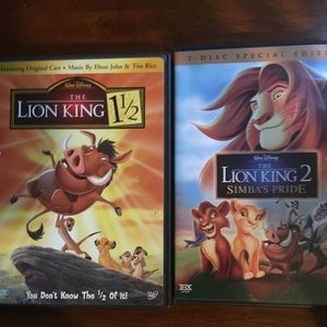 2-movies:The Lion King 1 1/2 and The Lion King II.
